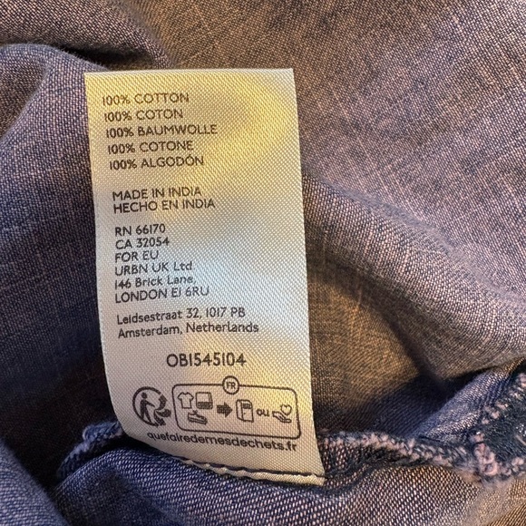 Free People We The Free The Short Of It Denim Top / Orchid Overdye, Size Small - Picture 11 of 11